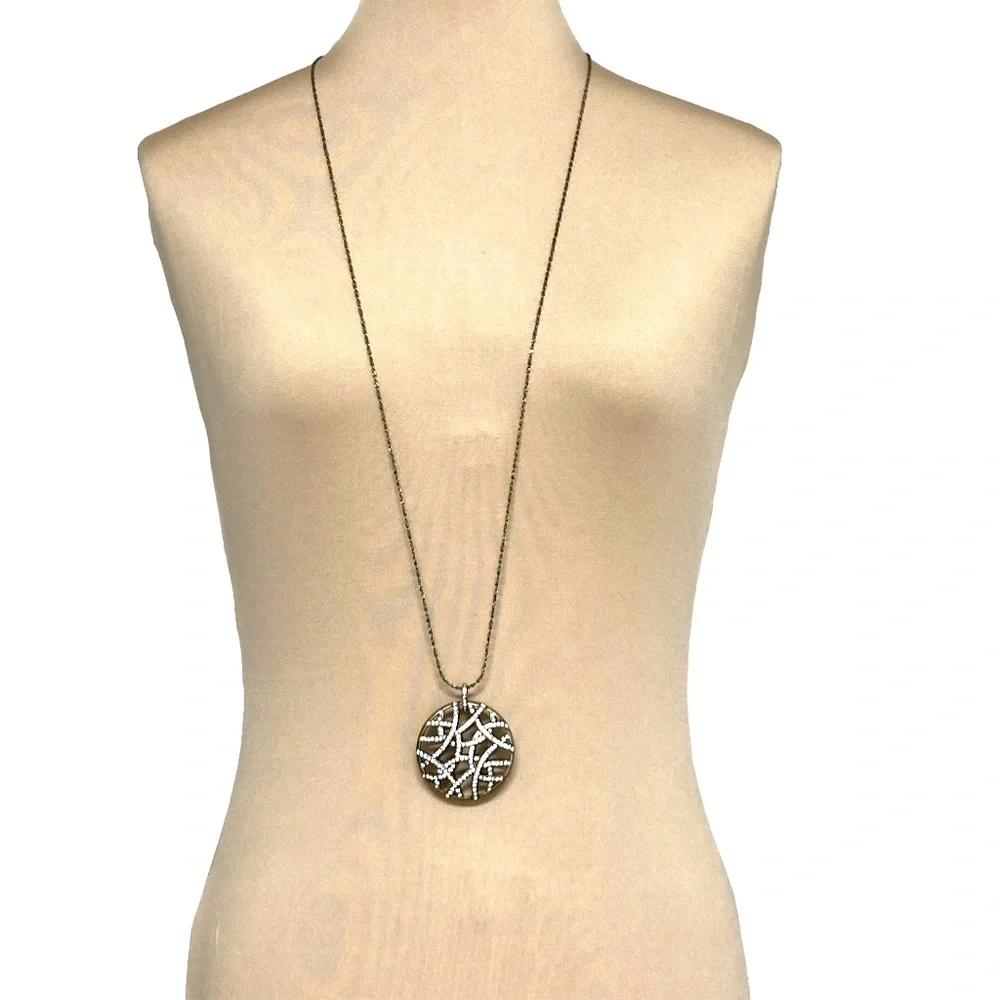 necklace round puff pendant 1 6/8